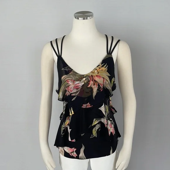 WHBM Tiered Floral Print tank top X Small - Picture 5 of 11